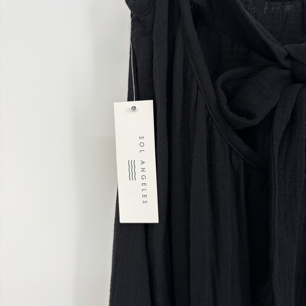 NWT $128 MSRP Sol Angeles Gauzy Maxi Dress Black XS/S Beach Travel Boho Staple - Picture 10 of 10